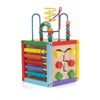 Jouet Éducatif Montessori - Robincool - Cube en Bois 6 Faces - Boulier Multicolore
