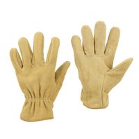 Cikonielf Gants de travail mécanique Paire de gants de soudage résistant à l'usure vache fendue jaune protection du travail pour
