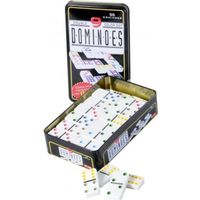 Jeu de dominos colorés double 9 - ENGELHART - Boîte en métal - 55 dominos - Règles incluses