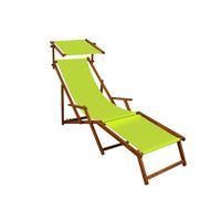 Chaise longue de jardin vert pistache - ERST-HOLZ - 10-306FS - Bois massif - Vert - Pliant