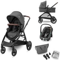 MAXI-COSI Poussette 3 en 1 ZeliaS iSize-Nacelle+Siège auto Cabriofix S iSize+Sac à langer+habillage pluie.De naissance jusqu'à 22Kg