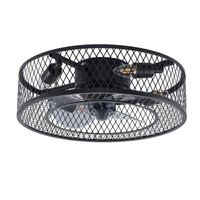 18" Ventilateur de plafond avec lumières Fer  en cristal Intérieur avec lumières Ventilateur industriel en cage à 3 vitesses