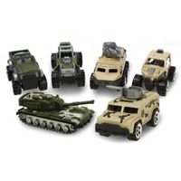 Voiture militaire en alliage coulissant RMEGA pour enfants - Modèle de jouet mini 1:64 - Vert