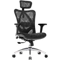 SIHOO Chaise de bureau, chaise de bureau ergonomique, fauteuil à dossier haut respirant avec accoudoirs 3D et soutien lombaire Noir