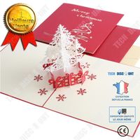 TD® Carte de voeux de Noël réveillon de Noël 3D en trois dimensions sapin de Noël creux carte de voeux de vacances 10pack