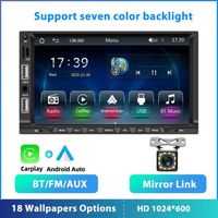Autoradio 2 Din ,car Radio 7 "HD carplay Android Auto Player ,Auto Audio car Stereo MP5 Bluetooth USB TF FM camerie+camera