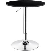 WOLTU WOLTU 1 X Table de bar en MDF avec pied, Table ronde, Hauteur réglable,Noir