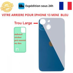 Vitre Arrière Compatible Pour IPhone 13 Mini Couleur Minuit Noir - Avec Adhésif, Neuve