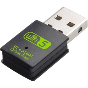 CLE WIFI - 3G Adaptateur USB WiFi Bluetooth pour PC, 600Mbps Clé WiFi Dongle Double Bande 2.4-5.8 GHz Bluetooth 4.2 sans Fil Adaptateur A14