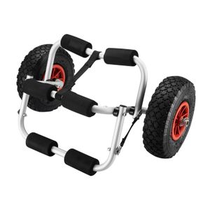 2 Roues Arrière Pliables Pour Bateau Pneumatique – Charge 150 Kg – Transport Kayak, Jet Ski – Acier Inox