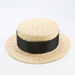 CASQUETTE Casquette,Chapeau de paille d'été pour le soleil, chapeau de plage pour adultes et enfants, casquette Panama pour - Type Black-M
