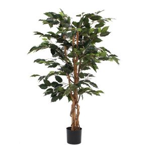 FLEUR ARTIFICIELLE Plante Artificielle Ficus - H105 x Ø60 cm - Vert -