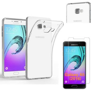 ACCESSOIRES SMARTPHONE Coque Samsung Galaxy A5 2016 A510 - Silicone Transparent + Verre Trempé Film Protection Ecran [Phonillico®]
