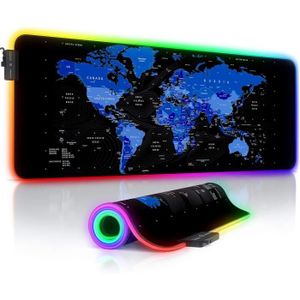 TITANWOLF - RGB Tapis de Souris Gaming XXL - LED Lumineuse Tapis de Souris  Multicolore 11 Modes - 900