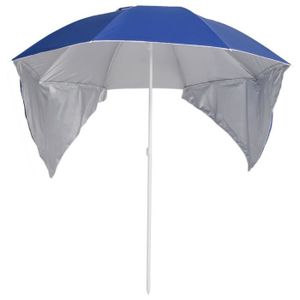 PARASOL FHE - Parasols | voiles d'ombrage - Parasol de plage avec parois latérales Bleu 215 cm - HAUTE QUALITE - DX1124