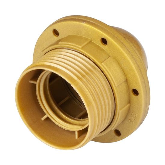Poly Pool E27 Lampenfassung Gold – 2 Zwingen, Thermoplast, 250V, IMQ & CE Geprüft, Made In Italy