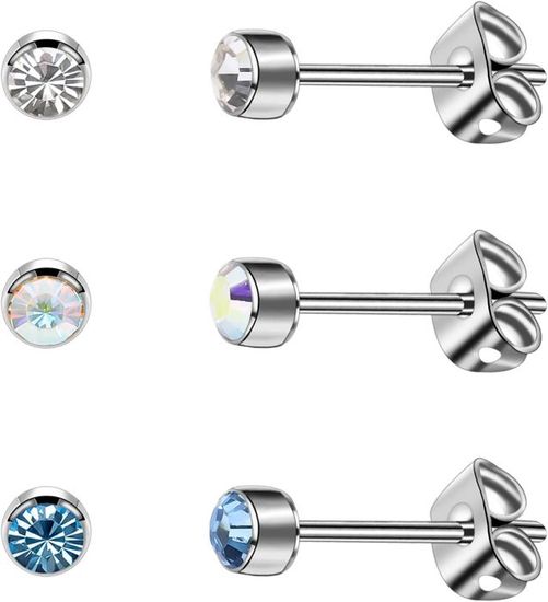 Lot Piercing Oreille 3 Paires De Boucles D'Oreilles En Argent Sterling Pour Femmes Boucle Oreille Argent Coeur