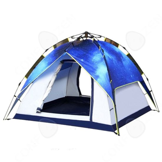 Tente Pop-up GYROOR 3-4 Personnes – Anti-UV, 2 Portes, Beige/vert – Neuve