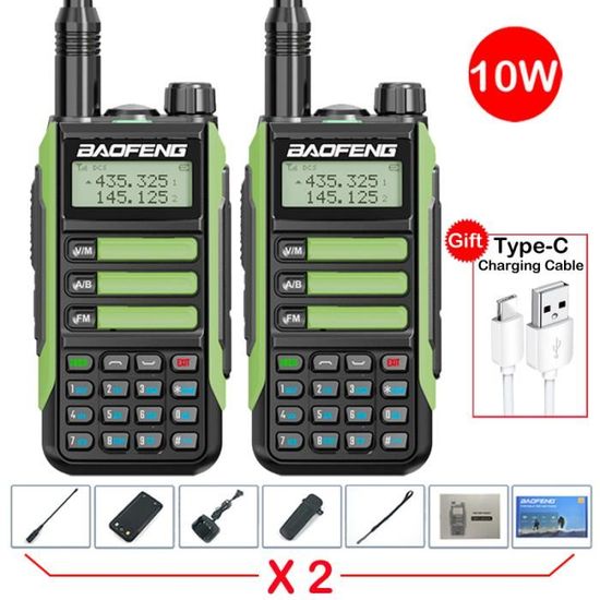 2Pcs-UV16 Vert 1-talkie-walkie UV 16 Max V2, 2 pièces, haute puissance,  mise à niveau de UV9R UV5R, étanchéit - Cdiscount Téléphonie