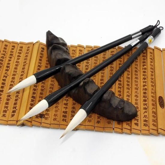 CENPEK Lot de 3 pinceaux de calligraphie chinoise pour l'écriture, le dessin, l'encre japonaise, Kanji Sumi - Pour débutant professionnel