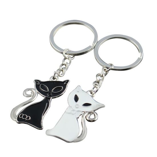 Porte-clés chat créatif (noir et blanc chat) - Cdiscount Bagagerie -  Maroquinerie