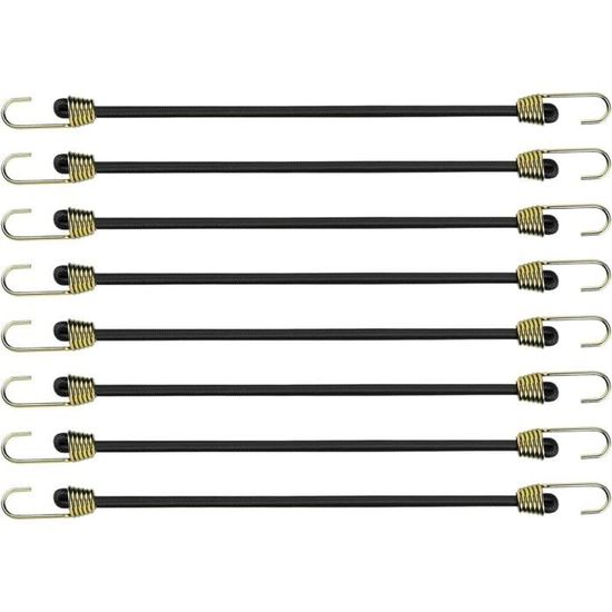Lot De 10 Sangles élastiques Avec Crochets S - 31 Pouces (élargies à 47") - Caoutchouc Naturel - Neuf