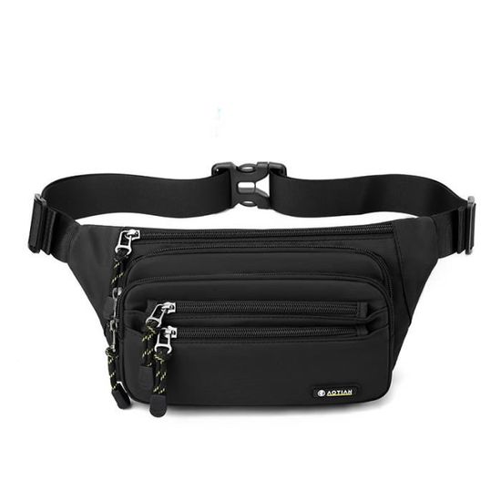 Sac Banane Polyvalent Noir - 31x6x13cm, Léger Et Ajustable Pour Sport Ou Ville