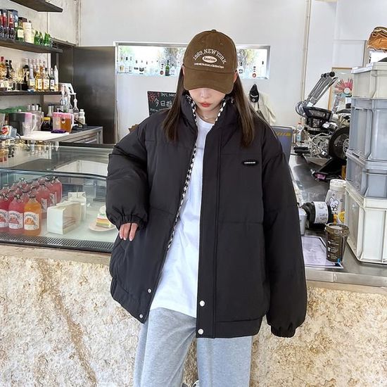 Manteau Femme Hiver Court En Velours Côtelé - Doudoune Chauffante Avec Capuche Amovible Et Fermeture Éclair