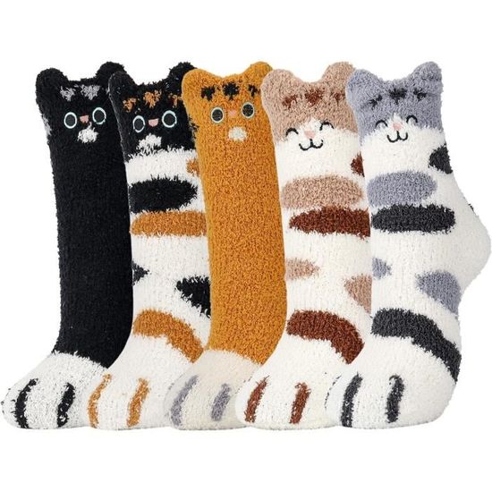 Lot 6 Paires Chaussettes Pelucheuses Femme – Ultra Douces & Chaudes, Idéal Hiver & Cadeaux Noël