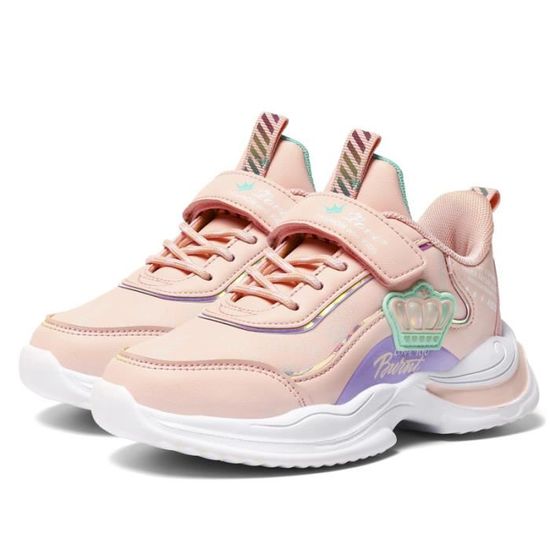 Basket Fille YH Chaussure de sport hiver orange Velcro talon bas caoutchouc Orange Cdiscount Chaussures