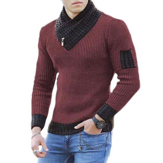 Oanviso Gilet Pour Homme Gilets Tricoté Pull Sans Manches Classique Col V Gilet Décontracté Jumper Doux Respirant Gilet à Carreaux Sweater Automne Gilet En Laine A Bleu Foncé XS