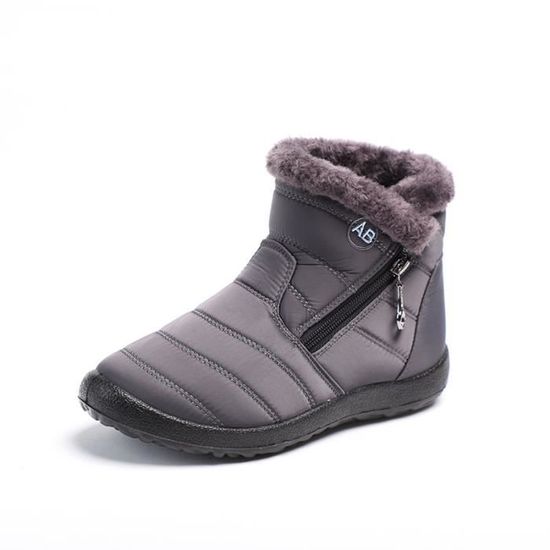 Bottes De Neige Homme Imperméables Et Antidérapantes - Chaussures D'hiver Doublées Chaudes Pour Randonnée Et Plein Air