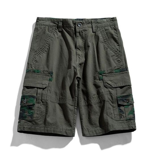 Short Cargo Homme – Coupe Slim, Ceinture élastique, Poches Multiples, Idéal Travail Ou Sport - 2