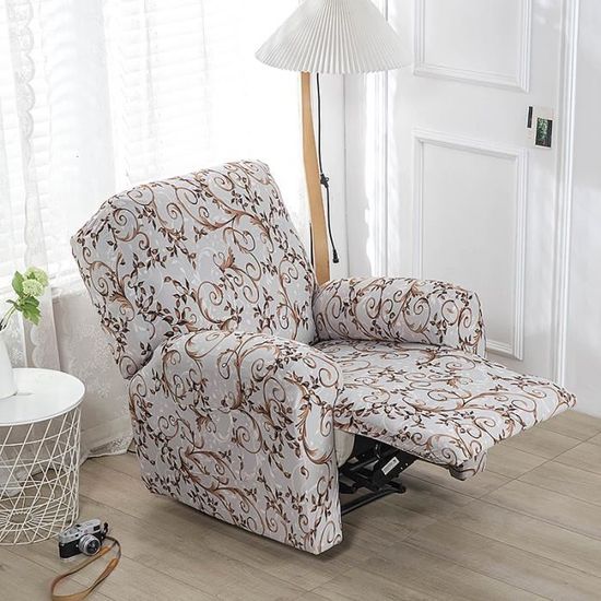 Housse Pour Fauteuil Relax Extensible 1 Place Avec Accoudoirs, 4 Pièce Minimalisme Housse De Canapé Antidérapante Avec Poche Latérale, Protege De Meubles Lavable Pour Fauteuil Inclinable ( Color : #20