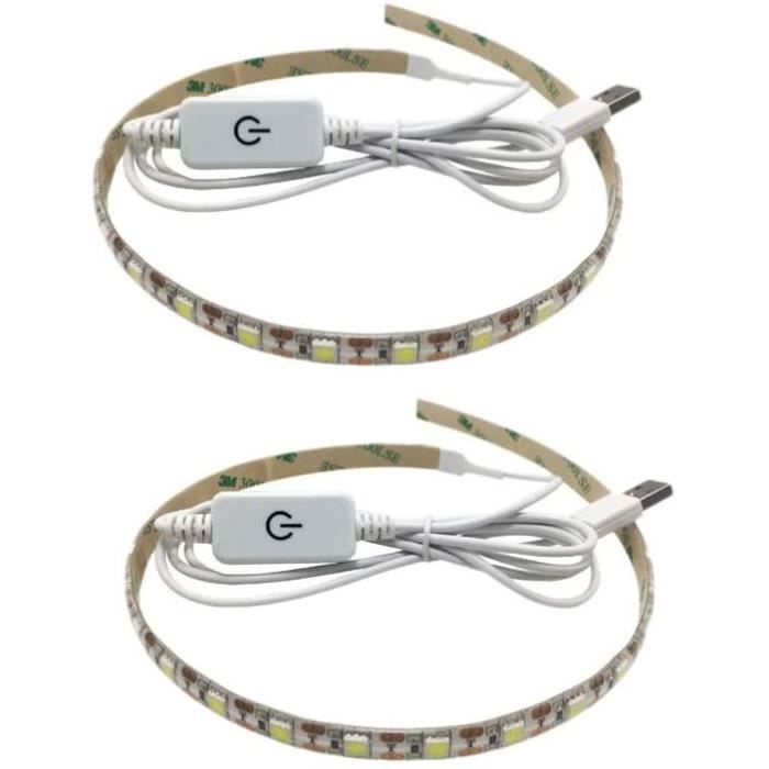 Lot De 2 Bandes Lumineuses LED, LED Light Bar Strip & Cover, Bande Lumineuse LED Pour Réfrigérateur Pour HISENSE MDDZ-162A 1629348 1529227 DC12V, Via 2 Pin Connector