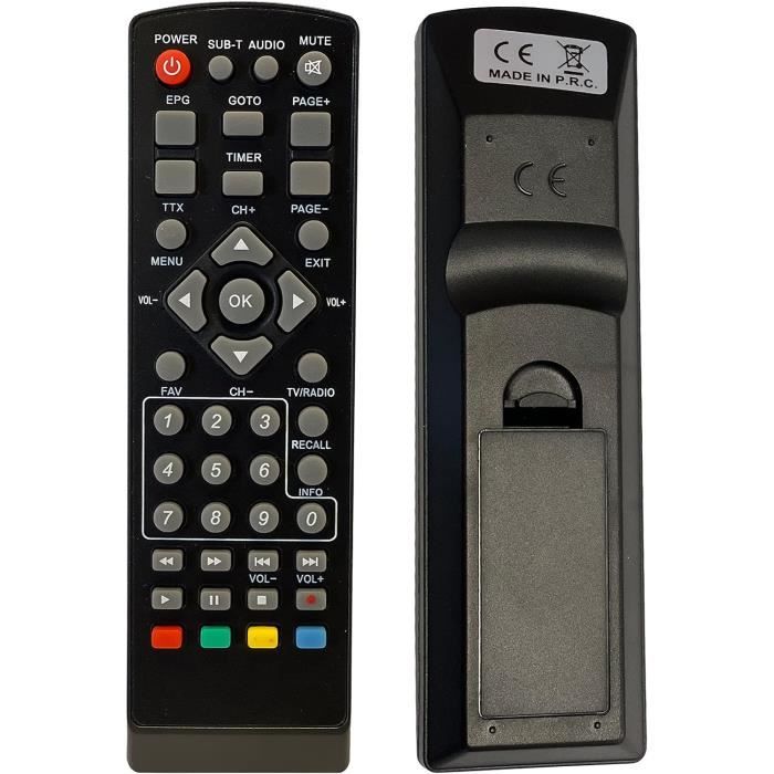 Télécommande Universelle 7En1 Compatible Pour Décodeur Tnt Dvb-T Strong, Engel, Metronic, Strom, Livetnt, Xoro