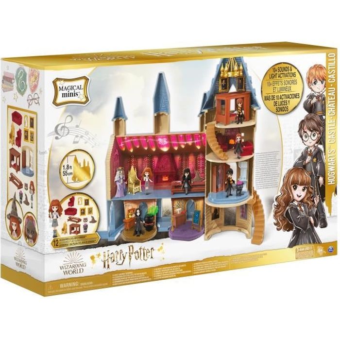 Harry Potter - Château de Poudlard Magical Minis - Figurine et 12 accessoires Sonore & lumineux - 60