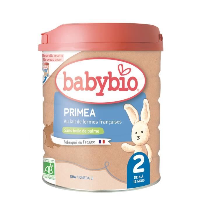 Babybio - Primea 2 - Lait de vache Français Bio - 800g - Dès 6 mois