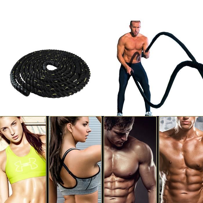 PERFECT 38MM 15M CORDE D'ENTRAINEMENT POLYESTER FITNESS FORCE EXERCICE MUSCULATION