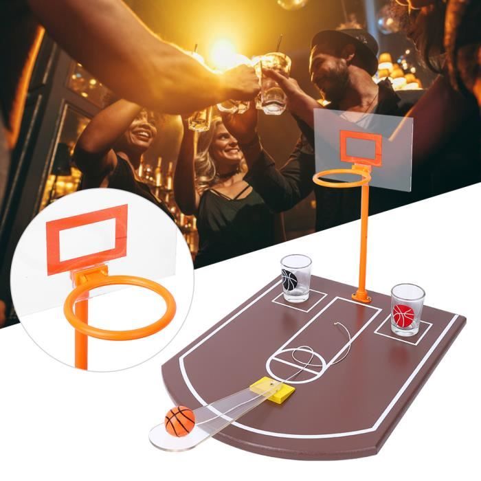Jeu à boire de fête, mini jeu de société innovant de basket-ball de table avec verre 6PCS pour divertissement de fête de bar