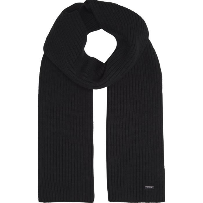 CALVIN KLEIN K50K505027 BASIC RIB ECHARPES, FOULARDS ET COLS Homme BLACK