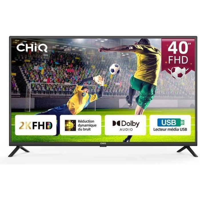 Téléviseur LED FHD CHiQ L40G5W, 100 cm (40 pouces), 1080 p, lecture Blu-Ray par USB, Dolby Audio, TUNER (DVB-T/T2/C/S/S2), HDMI/USB/