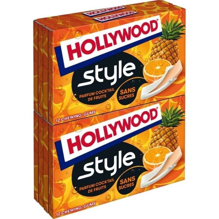 HOLLYWOOD - Style Cocktail De Fruits Tablettes Sans Sucres 92G - Lot De 4