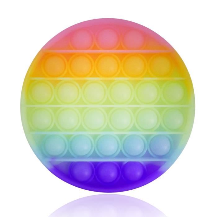 Pop it Bubble - Fidget Push Toy - Jeu Anti Stress Enfant Adulte - Arc en Ciel - Phosphorescent - Jeu sensoriel éducatif Multicolore