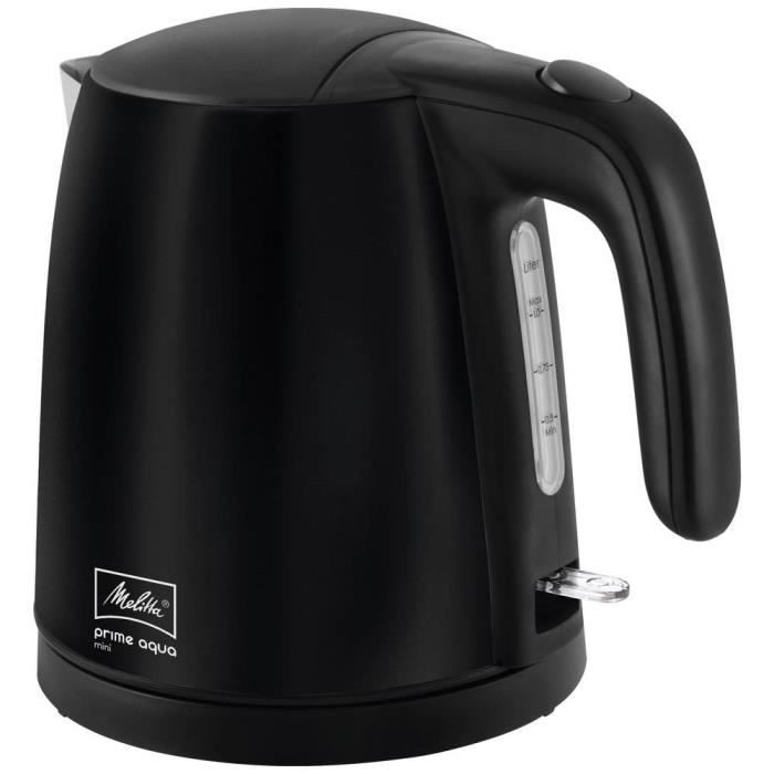 Melitta Prime Aqua Mini Bouilloire sans fil, protection contre la surchauffe noir
