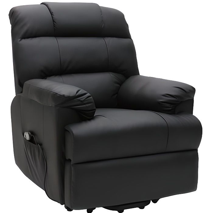 Fauteuil relax électrique releveur noir PHOEBE