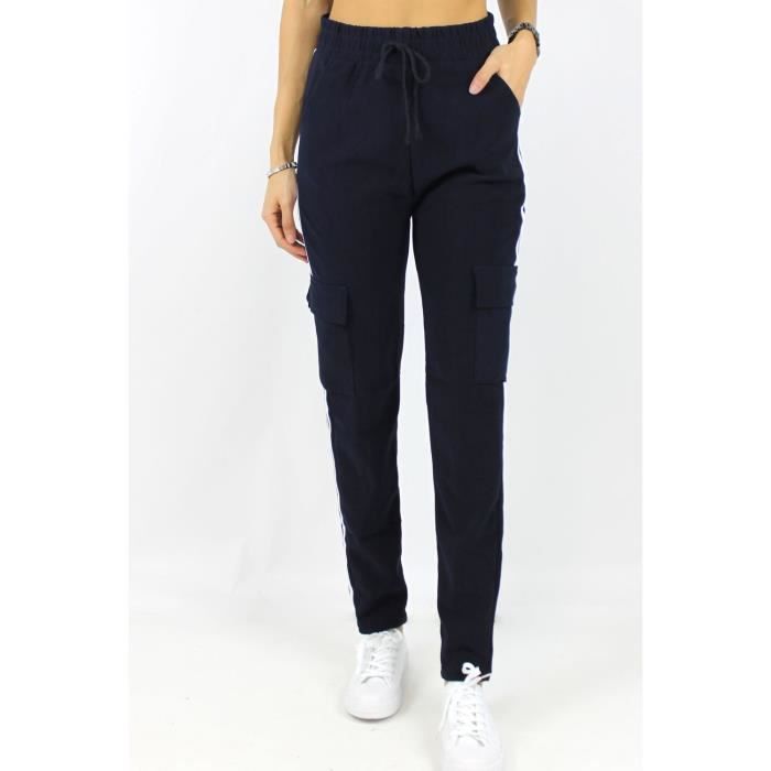 Jogging avec poches cargo Femme Noir