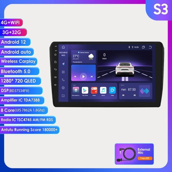 3G+32G Autoradio 2Din Android 11 pour Audi RS3 Sportback A3 2003-2012 lecteur multimédia Carplay Audio stéréo 4G WIFI Bluetooth