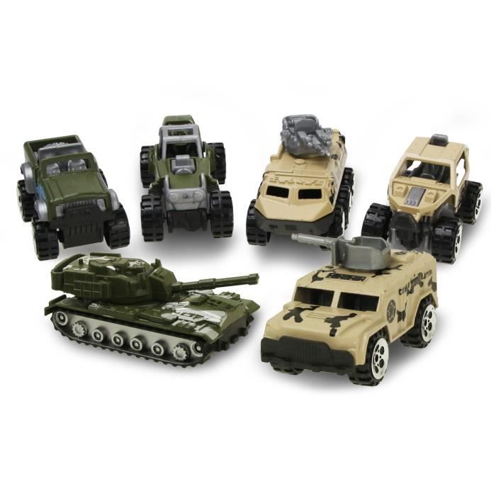 RMEGA Modèle de voiture militaire de jouet en alliage coulissant , mini modèle de voiture militaire de jouet pour enfants en boîte