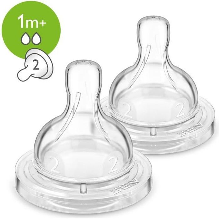 PHILIPS AVENT SCF632/27 2 tétines Anti-colic 1 mois+ - Débit lent -T2